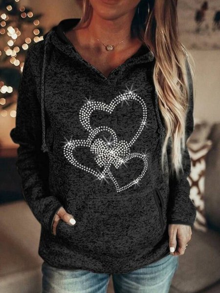 

Hooded Geometric Regular Fit Sweatshirt, Black, Hoodies & Sweatshirts