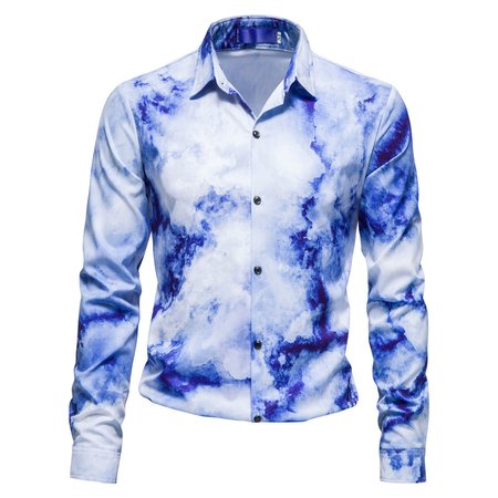 

Cotton Casual Long Sleeve Shirts & Tops, Blue, Shirt