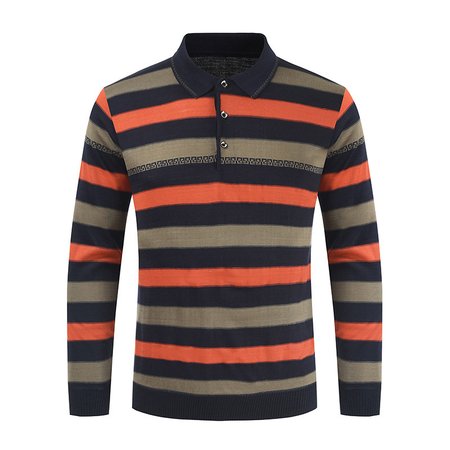 

Cotton Casual Long Sleeve Shirts & Tops, Orange, polo