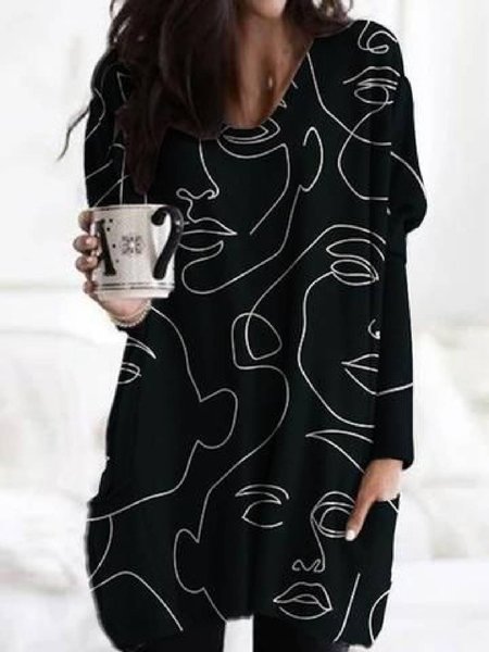 

Casual V Neck People Shirts & Tops, Black, Tops