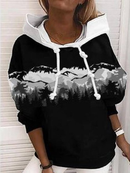 

Casual Regular Fit Hooded Sweatshirt, Black, Hoodies & Sweatshirts
