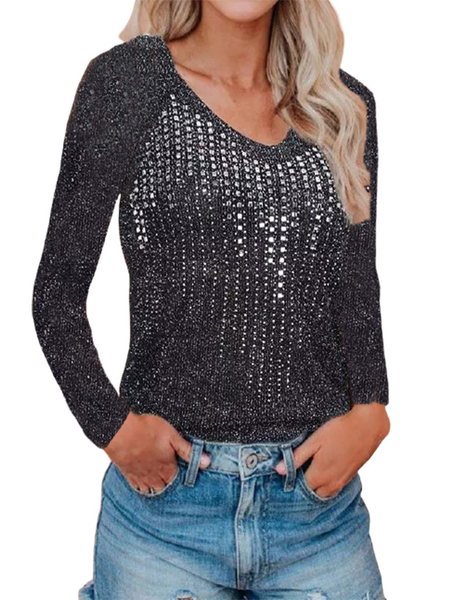 

Casual Cotton Blends Loosen Shirts & Tops, Black, Tops
