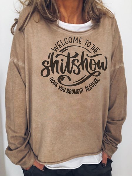 

Welcome To The Shit Show Sweatshirt, Khaki, Hoodies&Sweatshirts