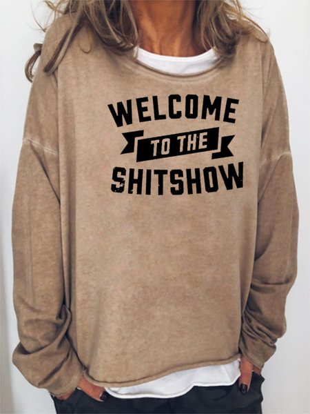 

Welcome To The Shit Show Sweatshirt, Khaki, Hoodies&Sweatshirts