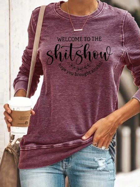 

Welcome To The Shit Show Sweatshirt, Purple, Long sleeves