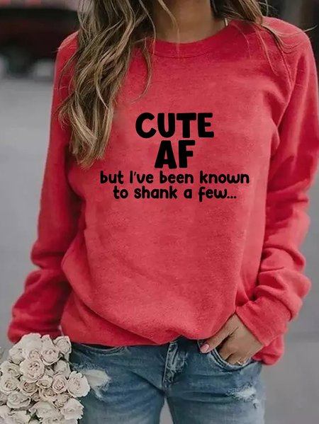 

Cute AF Women's long sleeve sweatshirt, Red, Hoodies&Sweatshirts