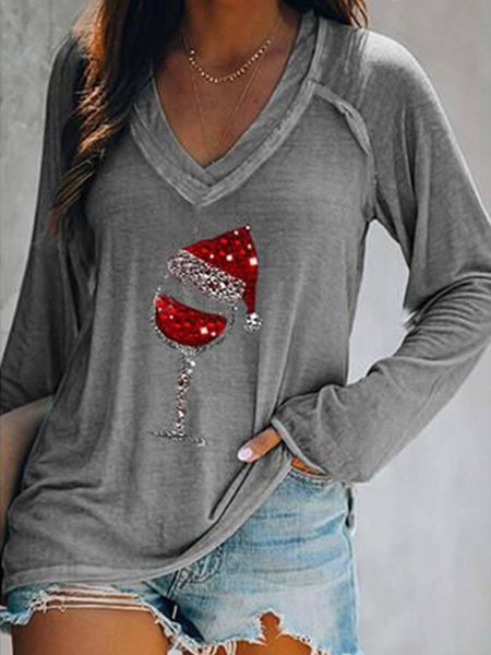 

Casual Regular Fit Shirts & Tops, Gray, T-Shirts