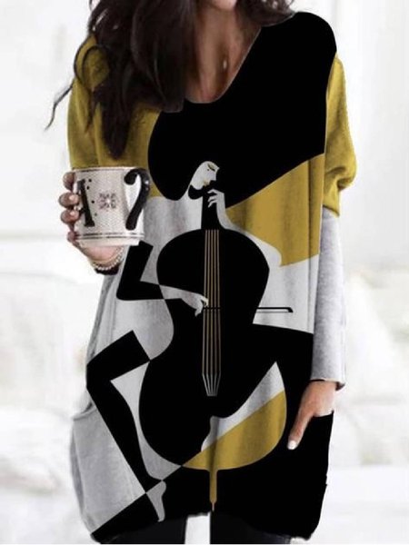 

People V Neck Casual Shirts & Tops, Multicolor, Tops