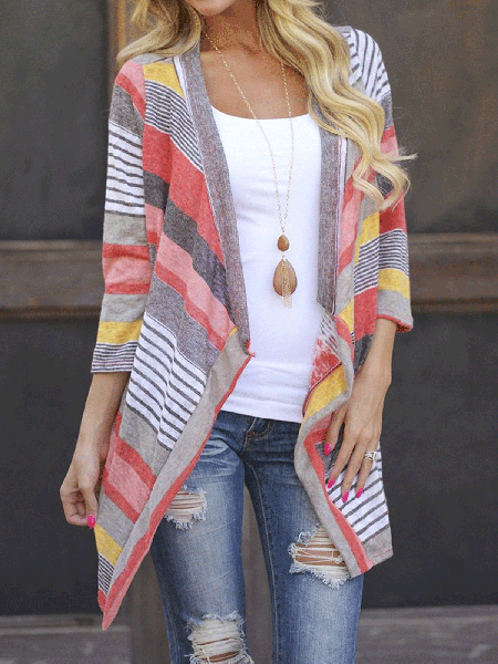 

Cotton Loosen Casual Outerwear, White, Outerwear