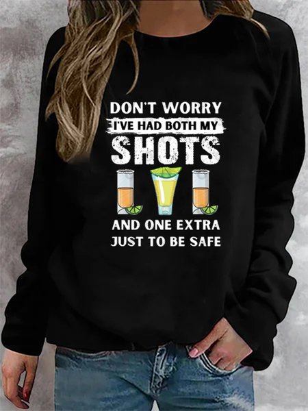 

Crew Neck Letter Long Sleeve Casual Sweatshirt, Black, Hoodies & Sweatshirts