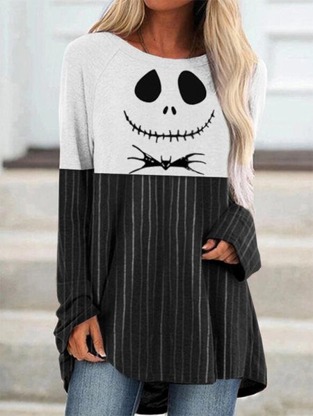 

Halloween Casual Long Sleeve Color Block Shirts & Tops, Multicolor, T-Shirts