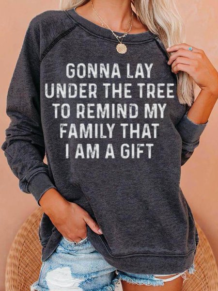 

I Am Christamas Gift Funny Casual Sweatshirt, Gray, Hoodies&Sweatshirts