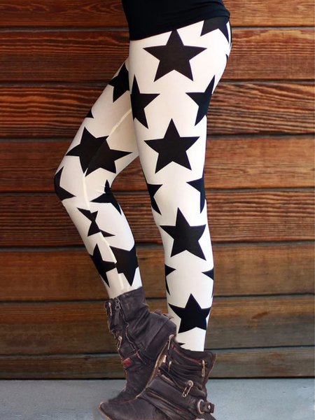 

Star Pants, White, Leggings