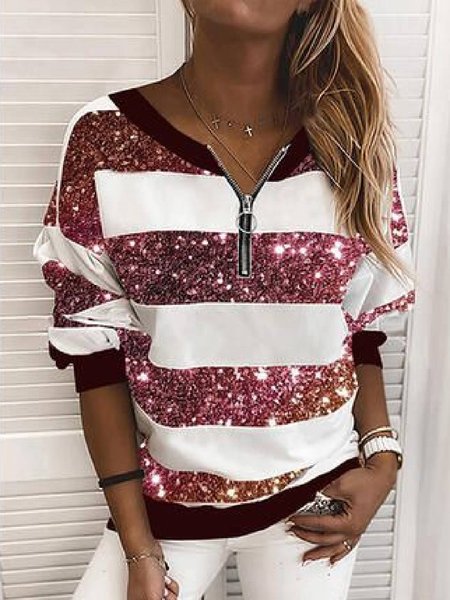 

Regular Fit Striped Casual Sweatshirt, Multicolor, Hoodies & Sweatshirts