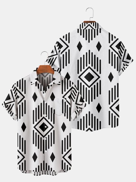 

Shirt Collar Short Sleeve Shirts, As picture, Men's basic shirt