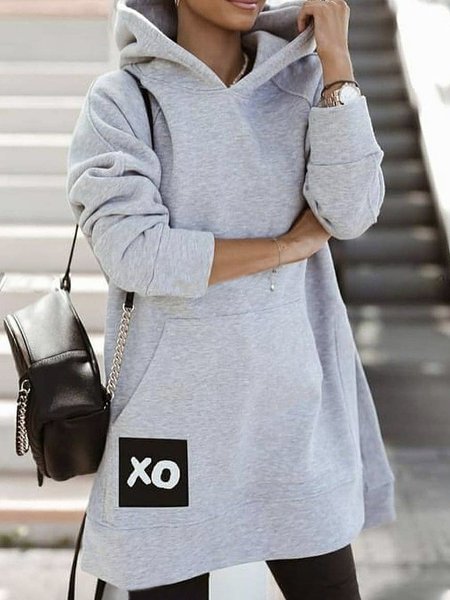 

Hooded Casual Dresses, Gray, Mini Dresses