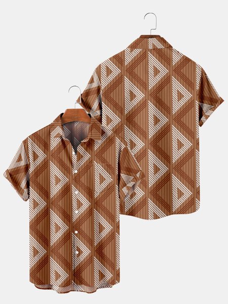 

Shirt Collar Casual Printed Shirts, As picture, Men's basic shirt