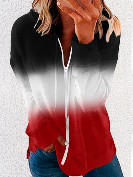 

Casual V neck Color Block Long Sleeve Sweatshirt, Multicolor, Hoodies & Sweatshirts