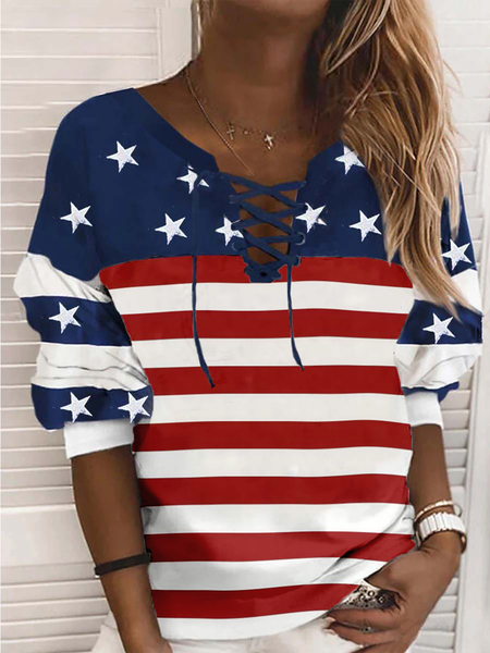 

Plus size Casual Flag Sweatshirt, Blue, Hoodies & Sweatshirts