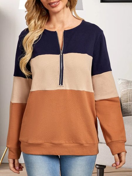 

Wool/Knitting Simple Striped Sweatshirt, Multicolor, Hoodies & Sweatshirts