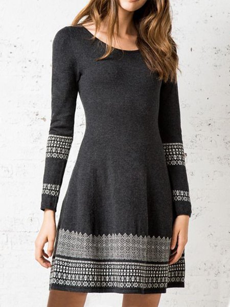 

Regular Fit Cotton Casual Dresses, Deep gray, Mini Dresses