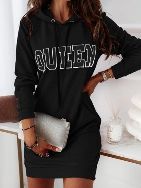 

Letter Casual Dresses, Black, Mini Dresses