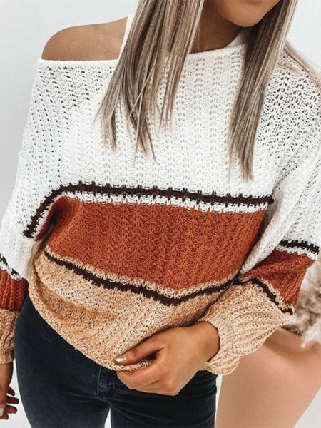

Color Block Casual Sweater, Multicolor, Knitwear & Sweaters