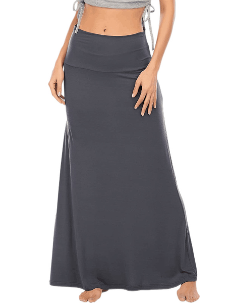 

Cotton Blends Casual Skirts, Gray, Skirts