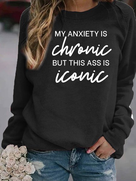 

Black Letter Casual Loosen Tops, Hoodies & Sweatshirts