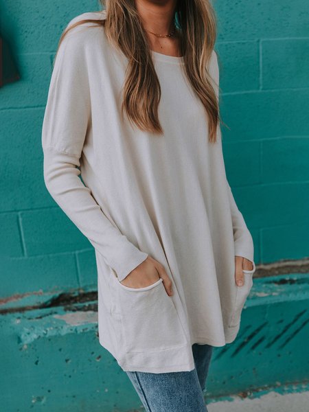 

Casual Loosen T-shirt, Beige, T-Shirts