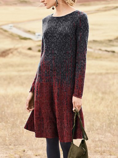 

Crew Neck Regular Fit Casual Dresses, Multicolor, Mini Dresses