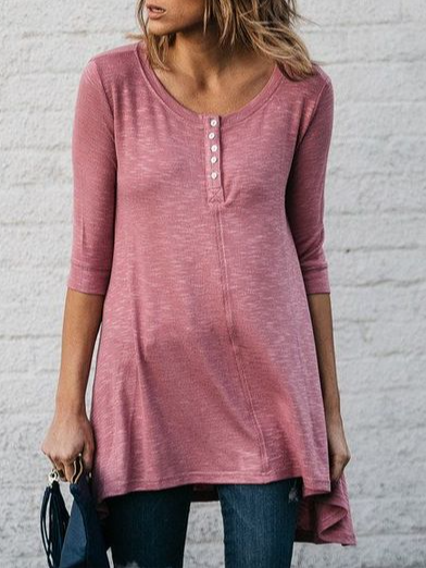 

Round Neck Regular Fit Casual Shirts & Tops, Red, Tunics