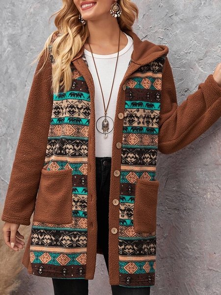 

V Neck Sweet Loosen Outerwear, Camel, Coats