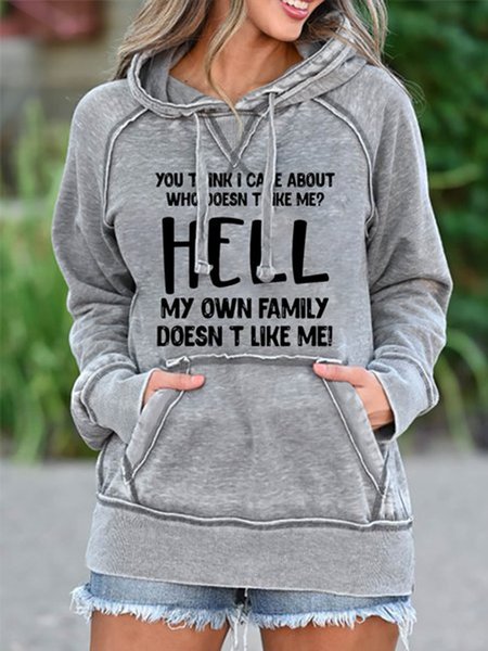 

YOU THINK I CARE ABOUT WHO DOESN'T LIKE ME Graphic Sweatshirt, Gray, Hoodies&Sweatshirts