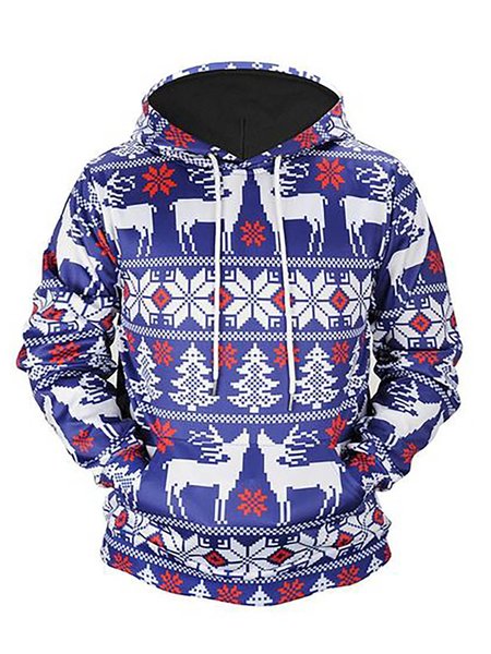 

Christmas Graphic Long Sleeve Hooded Sweatshirt, As picture, Hoodies&Sweatshirts