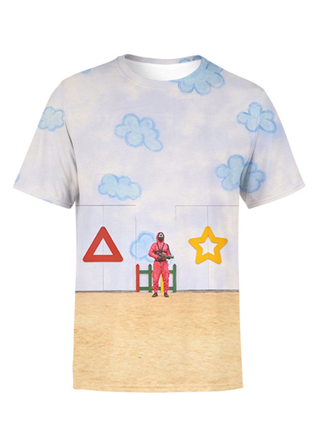 

Short Sleeve Round Neck Shirts & Tops, As picture, Men's t-shirts