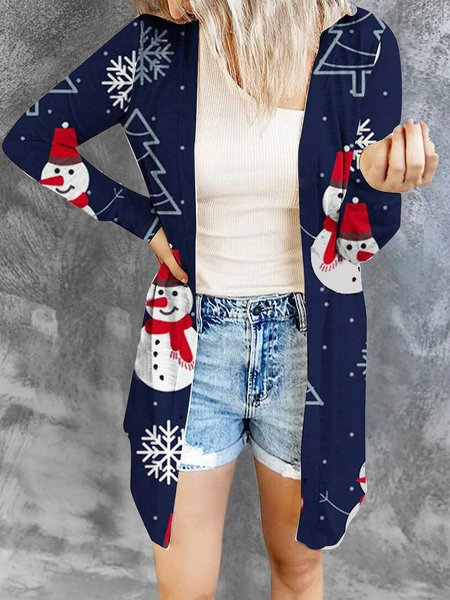 

Christmas Snowman Vacation Outerwear, Dark blue, Cardigans
