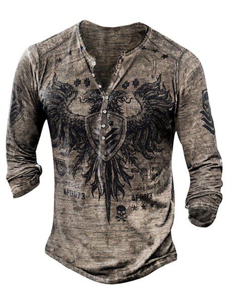 

Casual Henley Shirts & Tops, As picture, T-shirt