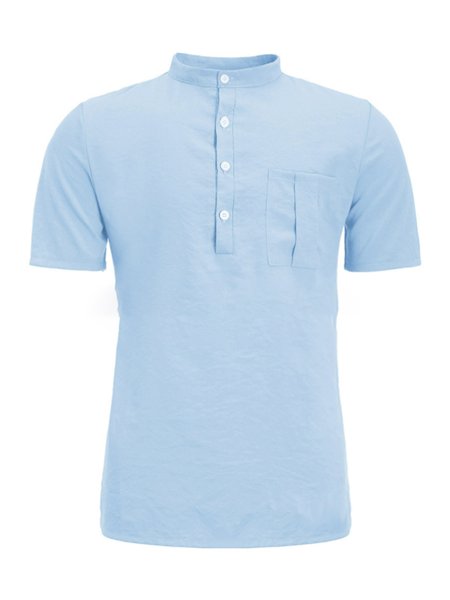 

Short Sleeve Solid Shirts, Lightblue, Men's t-shirts