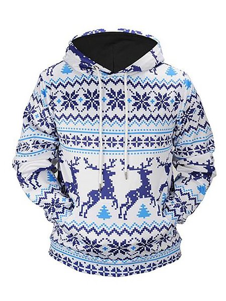 

Christmas Graphic Long Sleeve Hooded Sweatshirt, As picture, Hoodies&Sweatshirts
