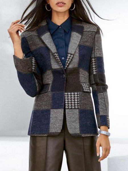 

Long Sleeve Vintage Regular Fit Outerwear, Multicolor, Blazers