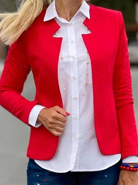 

Long sleeve Elegant Regular Fit Outerwear, Red, Coats