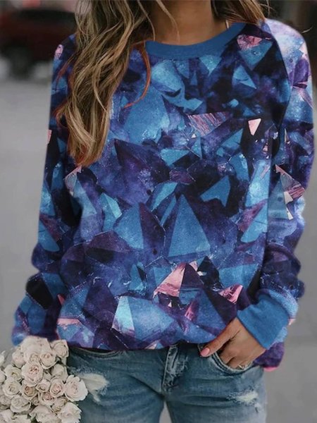

Cotton Round Neck Casual Sweatshirt, Blue, Hoodies & Sweatshirts