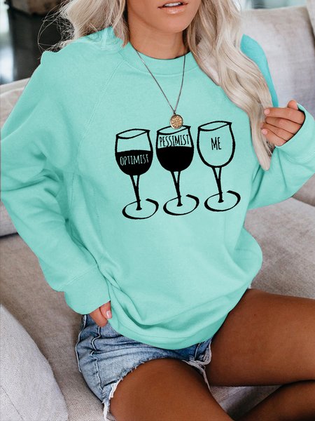 

Optimist Pessimist Me Round Neck Casual Regular Fit Sweatshirt, Green, Hoodies&Sweatshirts