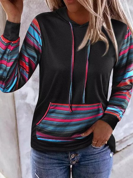 

Casuale Multicolore cappuccio Maniche Lunghe Felpa, Hoodies & Sweatshirts