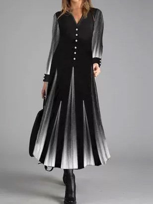 

Regular Fit Dresses, Black-white, Maxi Dresses