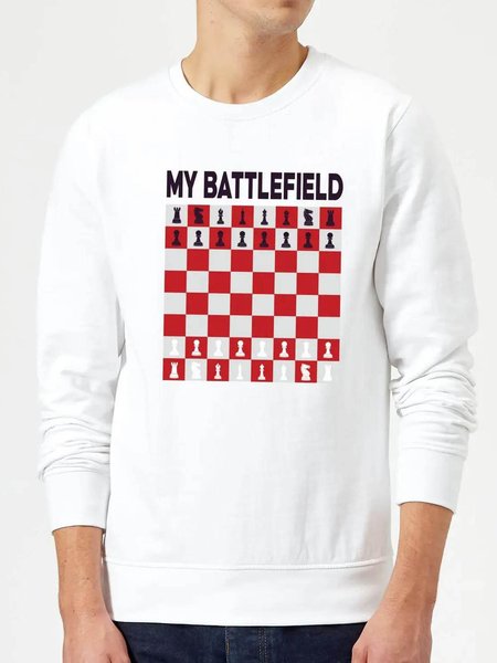 

Chess Graphic Graphic Long Sleeve Sweatshirt, White, Hoodies&Sweatshirts