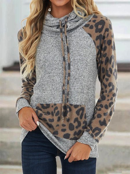 

Hooded Loosen Shirts & Tops, As picture, Tops