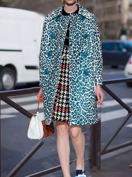 

Lapel Vacation Outerwear, As picture, Coats