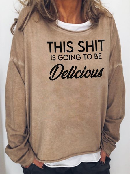 

Casual Letter Sweatshirt, Khaki, Hoodies&Sweatshirts